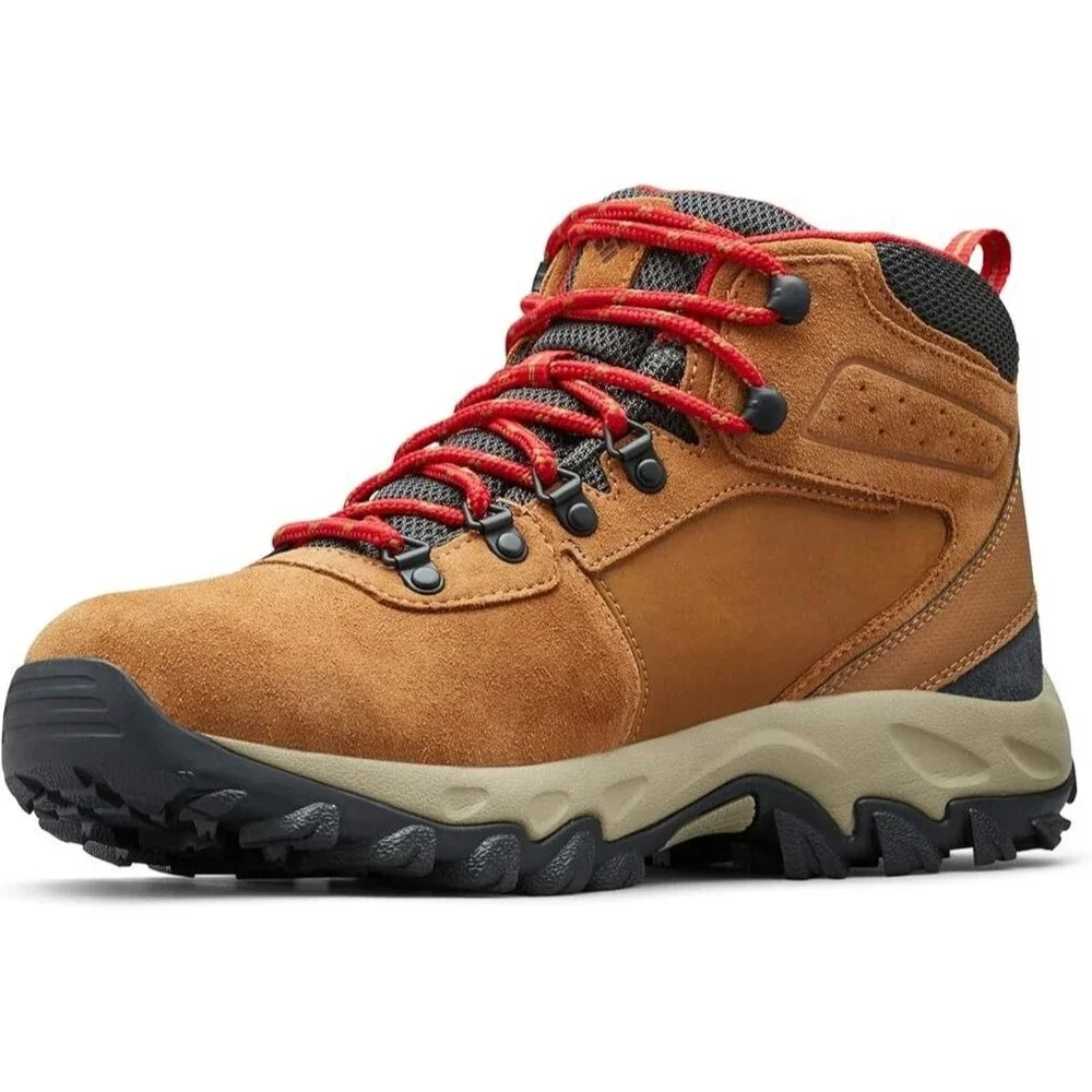 Columbia Newton Ridge Plus II Suede WP Hiking Boots – Elk/Mountain Red (Size 15)